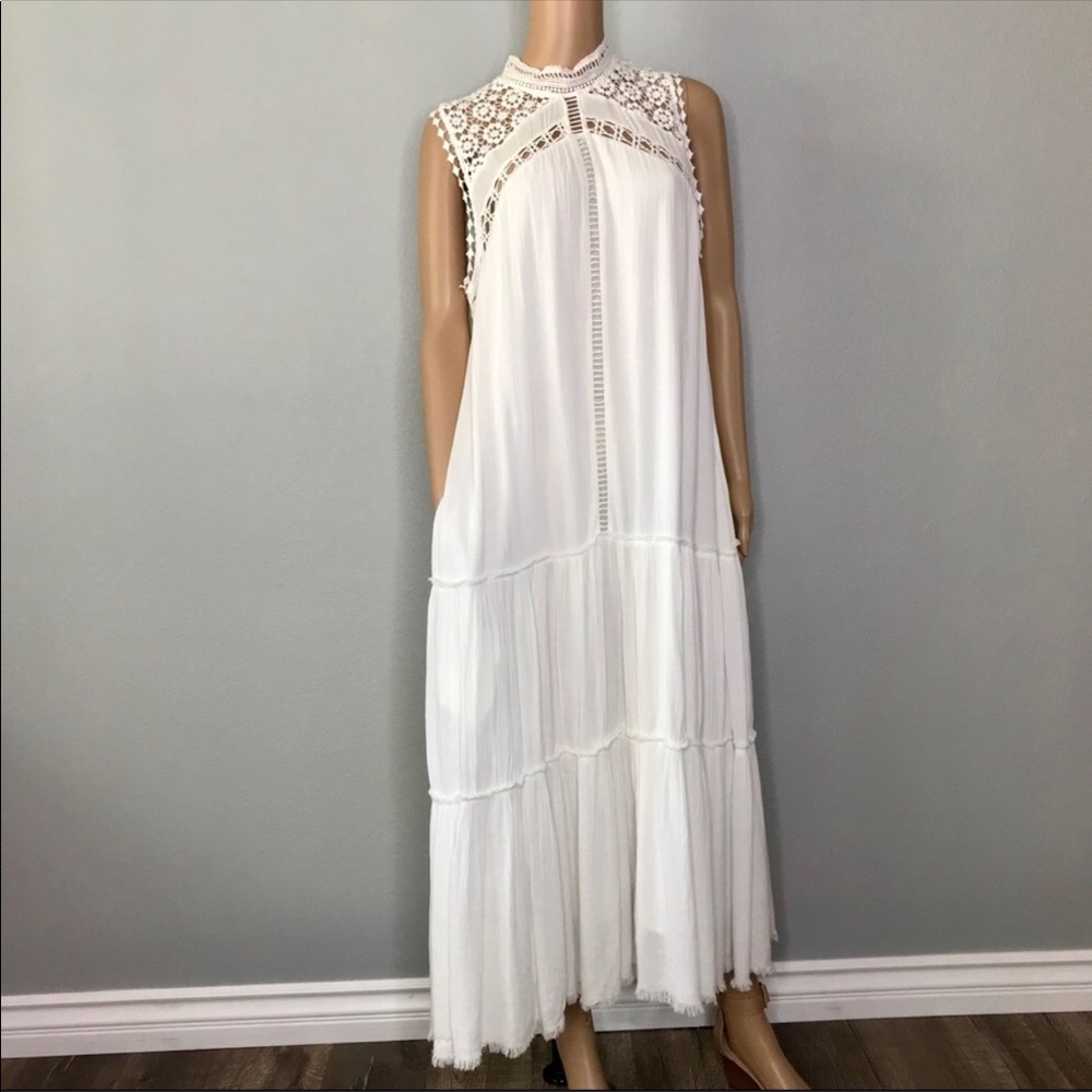 Vici White Maxi Dress - Pocketed Size XL